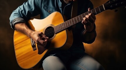Obraz na płótnie Canvas Man playing guitar