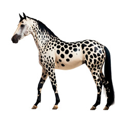 Horse with black spots, isolated 