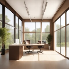 modern spacious office hall Generative AI