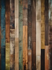 Vintage wood planks background, generative ai