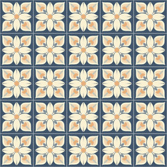 seamless ornamental pattern with abstract flowers