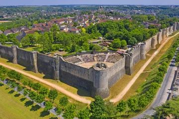 Cercles muraux Couleur miel City walls in Provins, France, UNESCO World Heritage Site