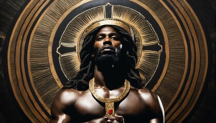 Black African Jesus Christ as Savior of mankind