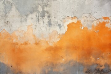 Old stucco wall texture of orange and grey colors