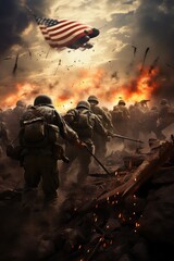Fototapeta premium soldiers fighting in war