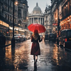 woman in the rain 
