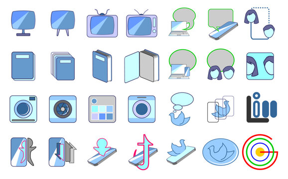 Alternative social network icon sheet.