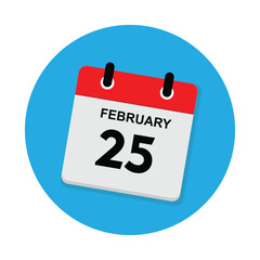 25 february icon with white background