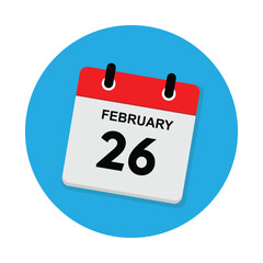 26 february icon with white background