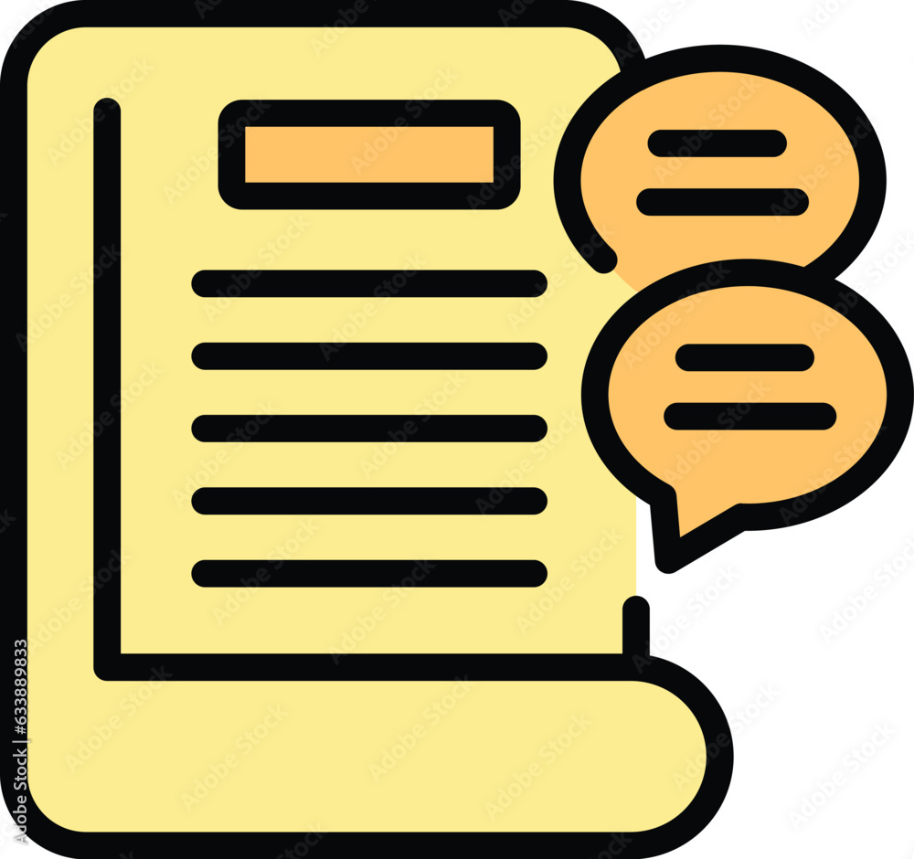 Poster book learning icon outline vector. study case. business learn color flat