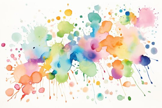 Abstract watercolor splatter over white background