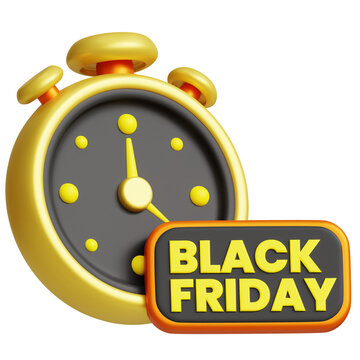 3D Illustration of a Black Friday Alarm