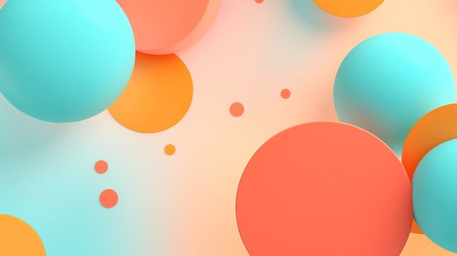 Big colorful balls gloating over gradient background