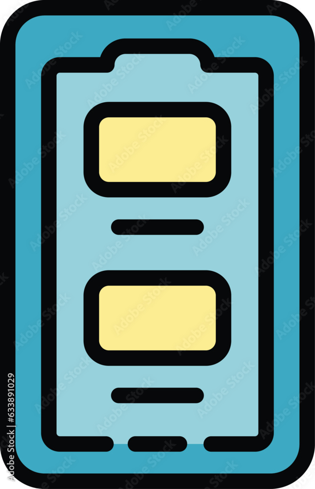 Poster smartphone inventory icon outline vector. digital control. computer system color flat