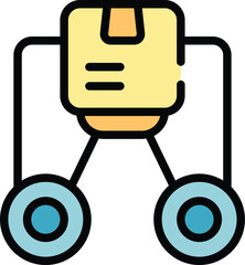 Parcel management icon outline vector. Digital control. Product system color flat