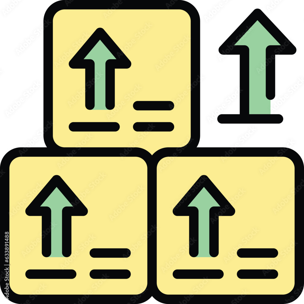 Poster send parcel icon outline vector. digital control. system product color flat