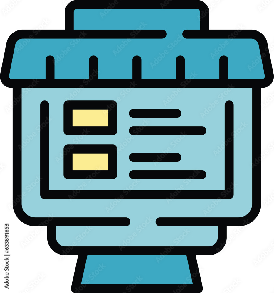 Aufkleber inventory product icon outline vector. digital control. computer system color flat