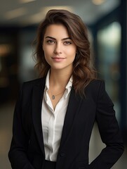 Professional office woman posing for the camera created with ai