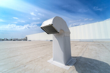The air conditioning and ventilation system of industrial building on the roof