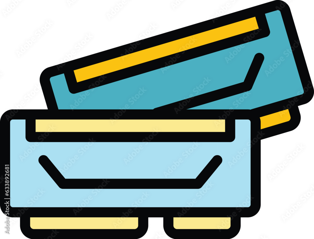 Poster computer memory icon outline vector. store laptop. mobile retail color flat