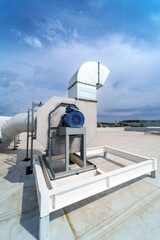 The air conditioning and ventilation system of industrial building on the roof