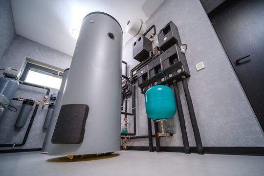 Modern electric boiler room in the house
