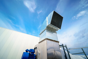 The air conditioning and ventilation system of industrial building on the roof