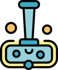 Home clean mop icon outline vector. Work cleaner. Floor service color flat