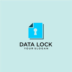 data logo design with lock