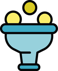 Opinion social funnel icon outline vector. Key leader. Network marketing color flat