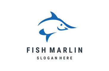 Marlin fish logo design.marlin fish logo.