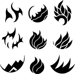 vector illustration of set fire icon