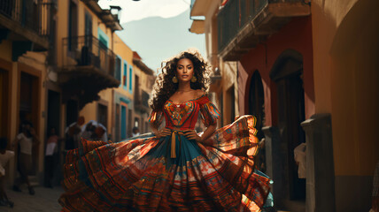 Latin american, mexican folklore, traditional, regional dancer.