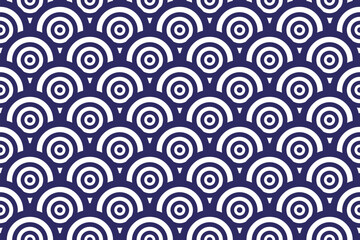 The circular fabric pattern overlaps in an orderly fashion. Design for background, wallpaper, wrapping, fabric, clothing, carpet, curtain, rug, floor, and scarf. Abstract background.