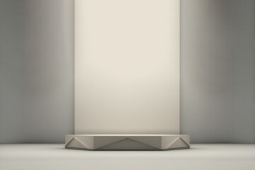 brutalist concrete podium background for product display