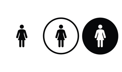 
icon female black outline for web site design 
and mobile dark mode apps 
Vector illustration on a white background