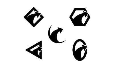Arrow for success symbol set logo vector