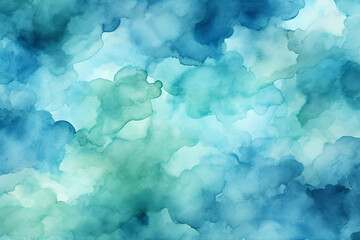 Fototapeta na wymiar Abstract watercolor paint background by teal color blue and green with liquid fluid texture