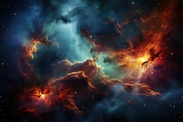 Obraz na płótnie Canvas Nebulaic Dreams Unfurling: Celestial Cosmic Backgrounds Showcasing Galaxies, Nebulae, and Stars, Providing a Luminous Playground for the Imagination in Space-Themed Designs and ImaginativGenerative AI