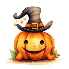 Halloween Greeting Card, Childrens Book Illustration, Generative AI