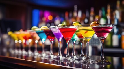 bartender mixing a cocktail in a bustling city bar generative ai