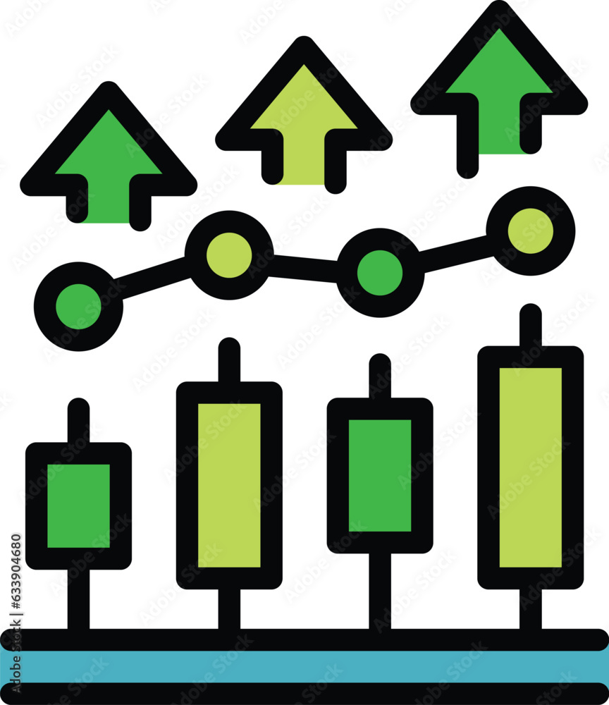 Poster information data icon outline vector. business graph. chart report color flat