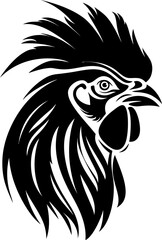 Handdrawn rooster drawing silhouette