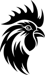 Handdrawn rooster drawing silhouette