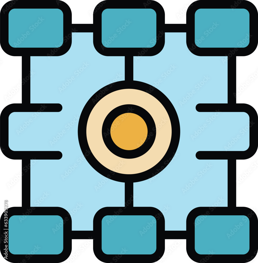 Poster data analysis icon outline vector. business graph. chart market color flat