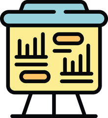 Info banner icon outline vector. Finance market. Investment business color flat