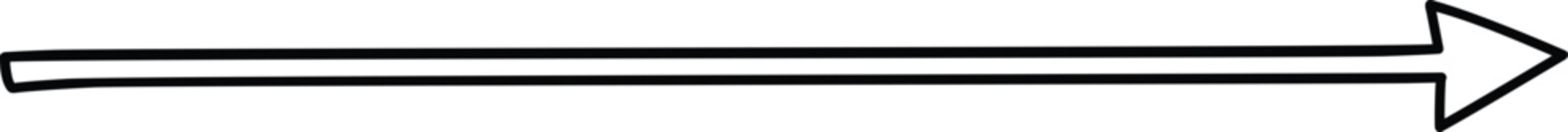 Black straight long arrow in hand drawn style. Arrow shape element pointimg right. - obrazy, fototapety, plakaty