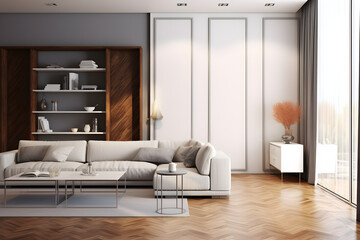 Fototapeta premium Modern living room interior 3d rendering