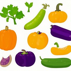 set of vegetables generative Ai 