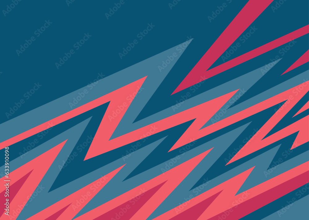 Poster Abstract background with colorful zigzag line pattern